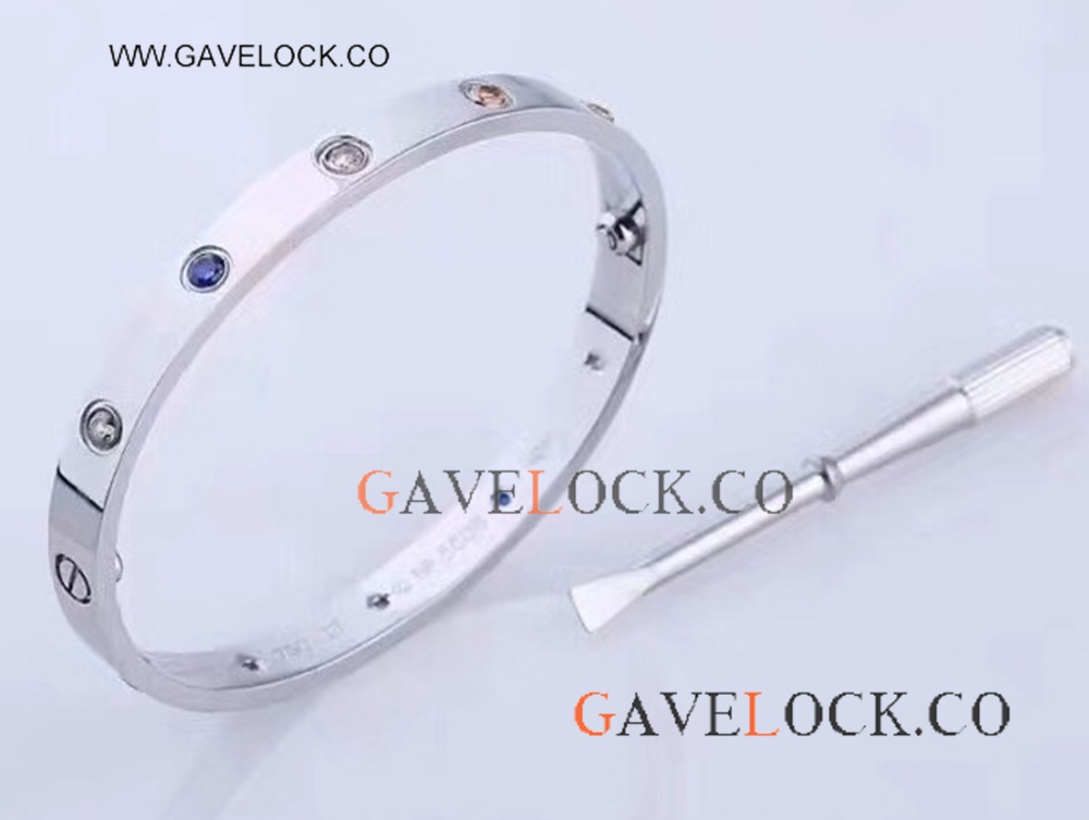Cartier Love Rainbow Silver Bangle - Cartier Multicolor Love Bracelet Cartier Love Rainbow Silver Bangle - Cartier Multicolor Love Bracelet